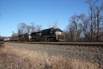 NS 4220 and 8014 take train 596 east with loads of coal
